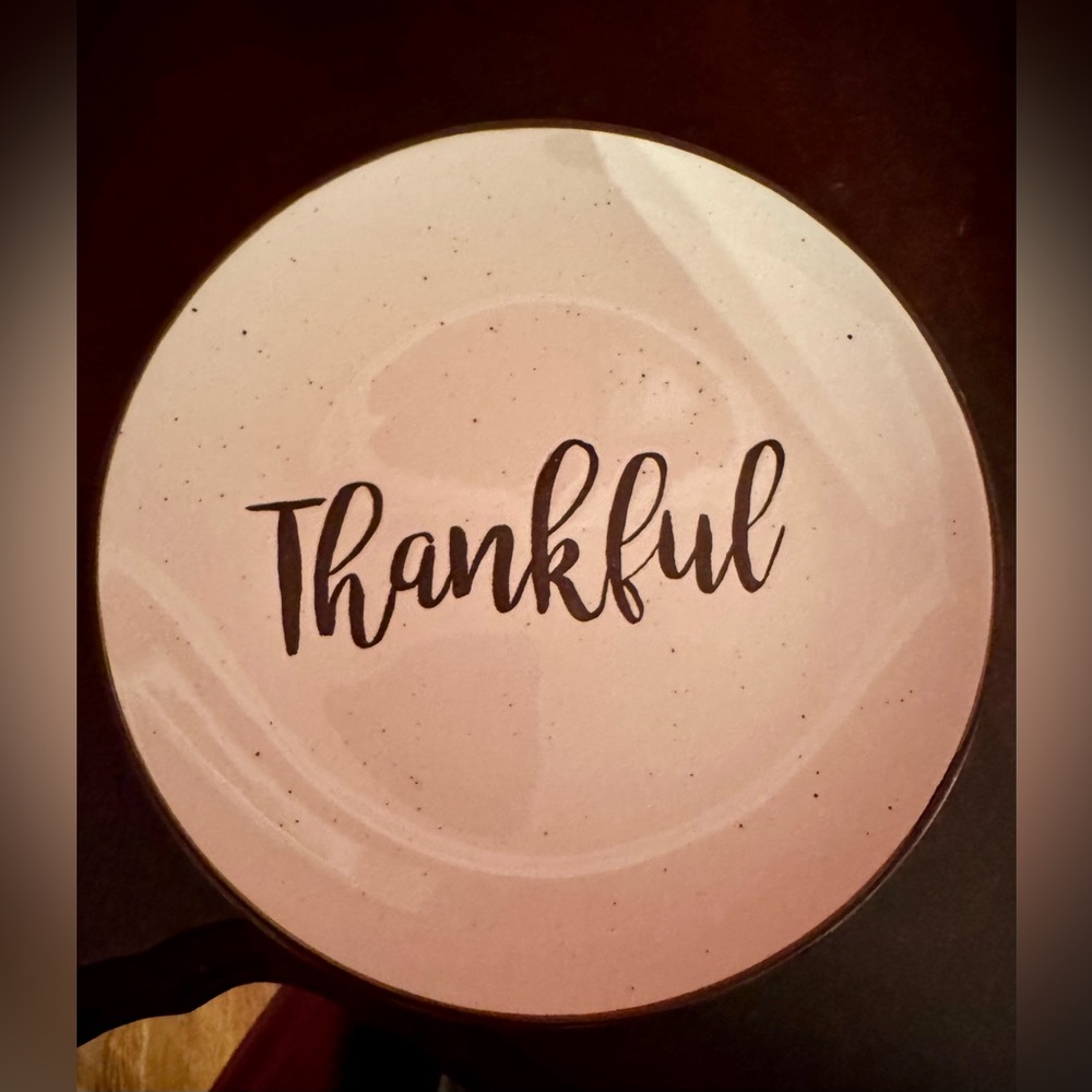 Thankful Ceramic Giving Platter - Cream speckled
